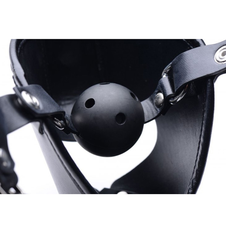 Master Series Pup Puppy Play Hood and Breathable Ball Gag | UberKinky