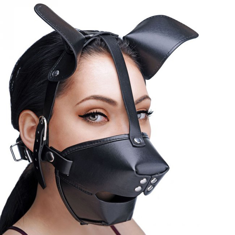 Master Series Pup Puppy Play Hood and Breathable Ball Gag | UberKinky