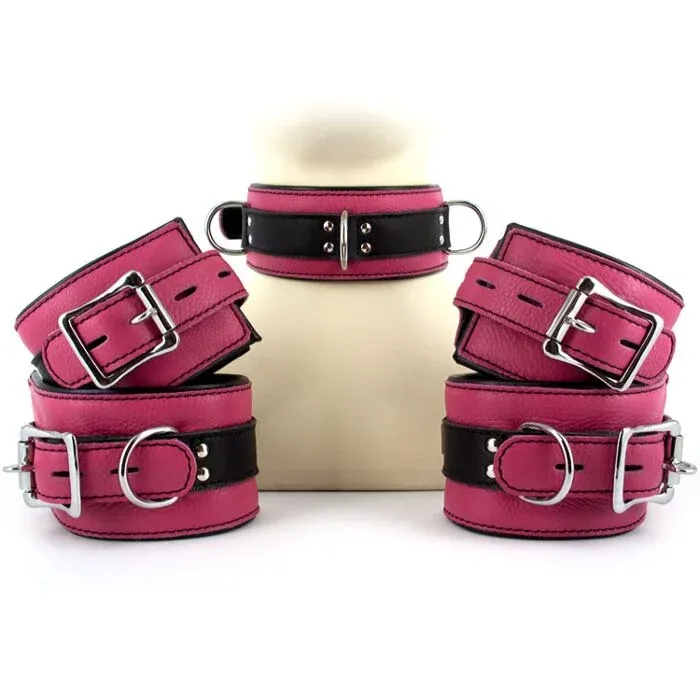 UberKinky Five Piece Pink Locking Restraints Set | UberKinky