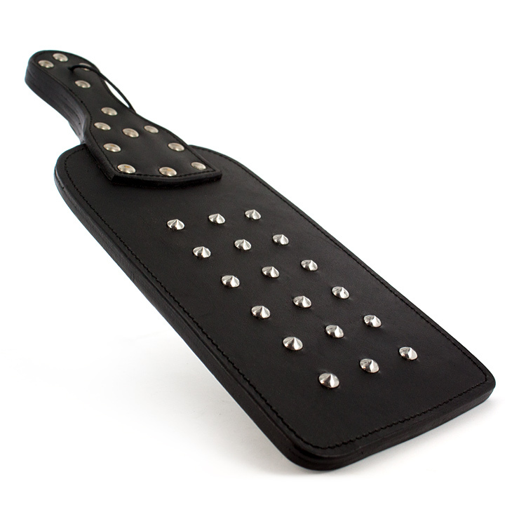 UberKinky Regulation Saddle Leather Studded Paddle | UberKinky