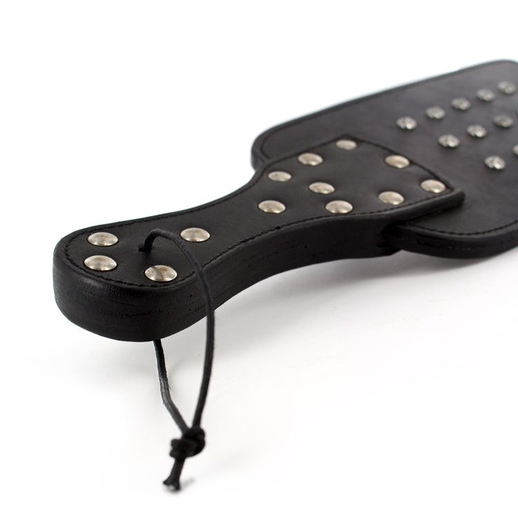 UberKinky Regulation Saddle Leather Studded Paddle | UberKinky