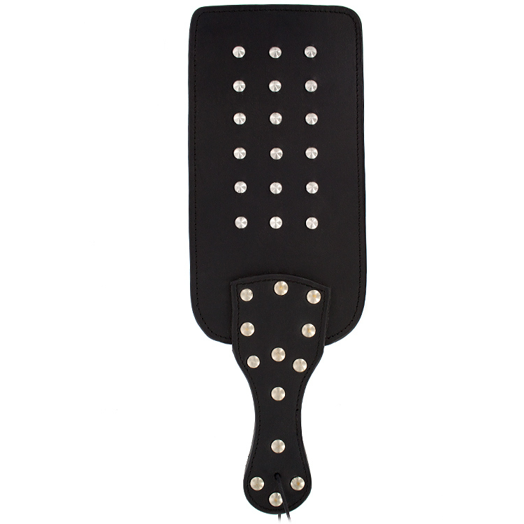 UberKinky Regulation Saddle Leather Studded Paddle | UberKinky