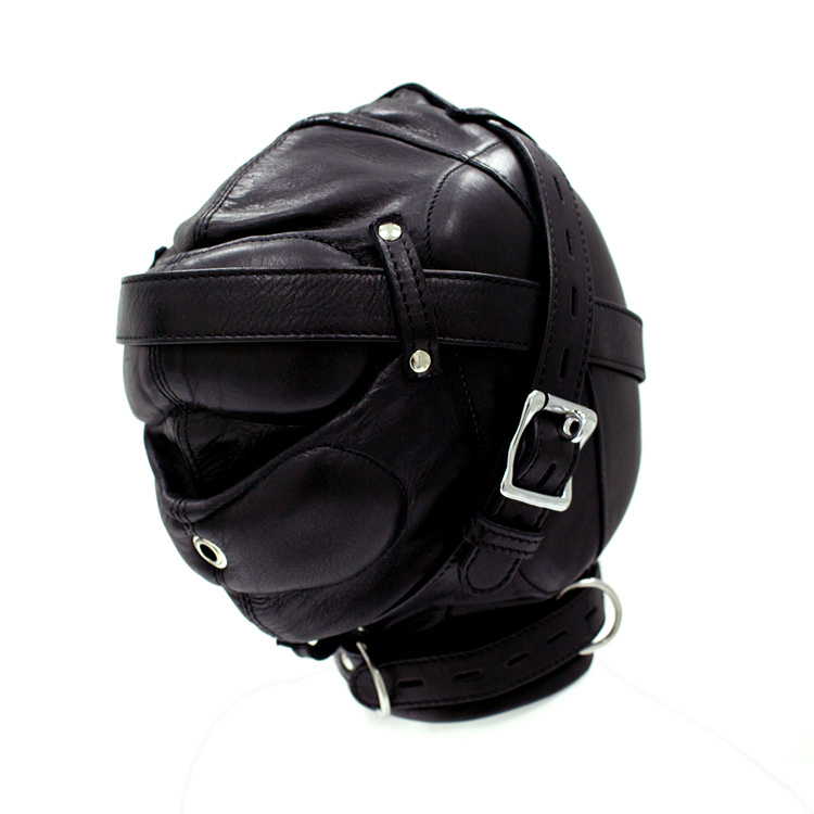 UberKinky Sensory Deprivation Leather Bondage Hood | UberKinky