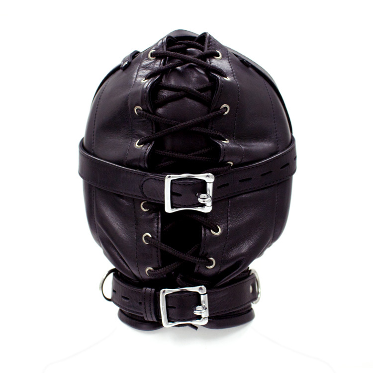 UberKinky Sensory Deprivation Leather Bondage Hood | UberKinky