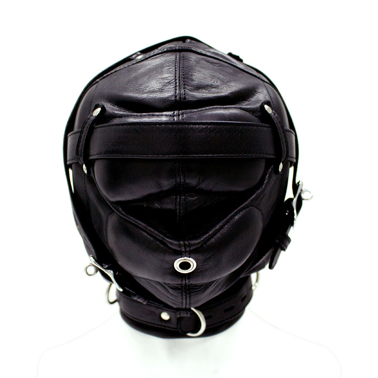 UberKinky Sensory Deprivation Leather Bondage Hood | UberKinky