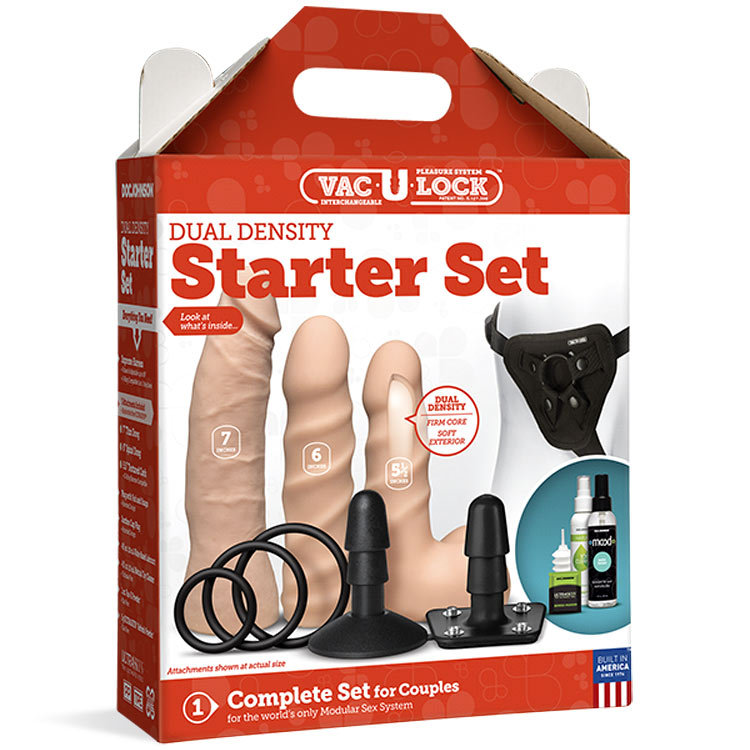 Doc Johnson Vac-U-Lock Dual Density Starter Set 7 Inches, 6 Inches and 4.5 Inches | UberKinky