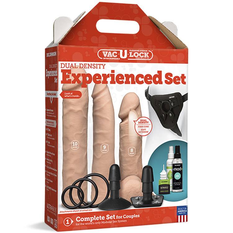 Doc Johnson Vac-U-Lock Dual Density Experienced Dildo Set 10 Inches, 8 Inches and 7 Inches | UberKinky