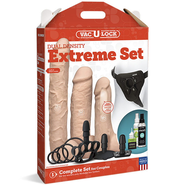 Doc Johnson Vac-U-Lock Dual Density Extreme Set 13 Inches, 9.5 Inches and 8 Inches | UberKinky
