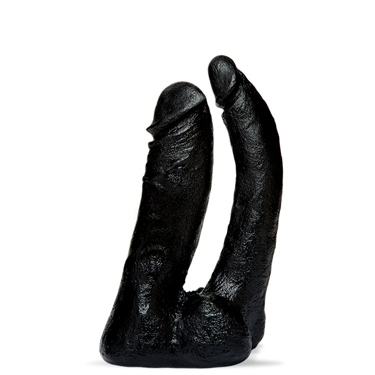 Doc Johnson Vac-U-Lock CodeBlack Double Penetrator The Naturals Dildo 5.5 inches | UberKinky