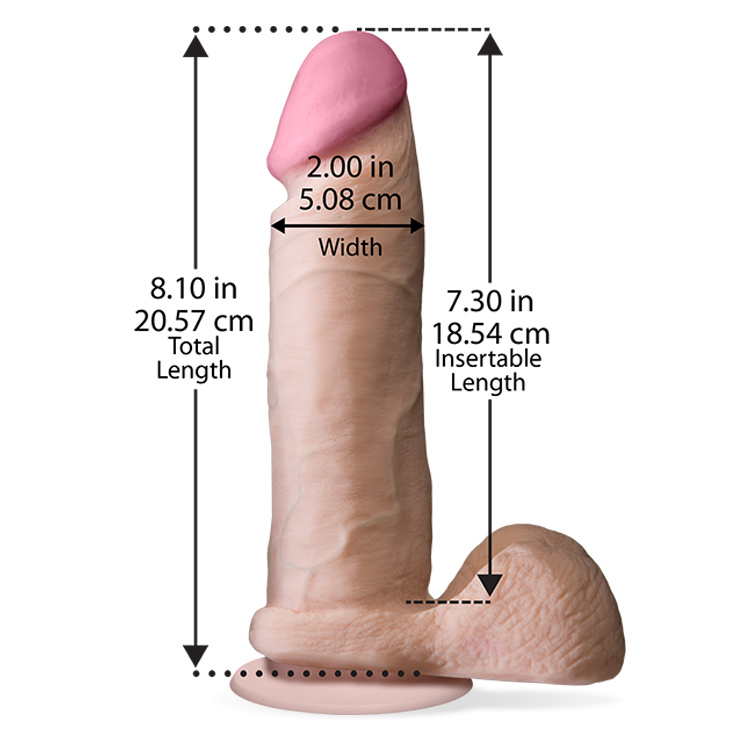Doc Johnson Realistic Cock Ultraskyn 8 Inch Dildo 7.3 inches | UberKinky
