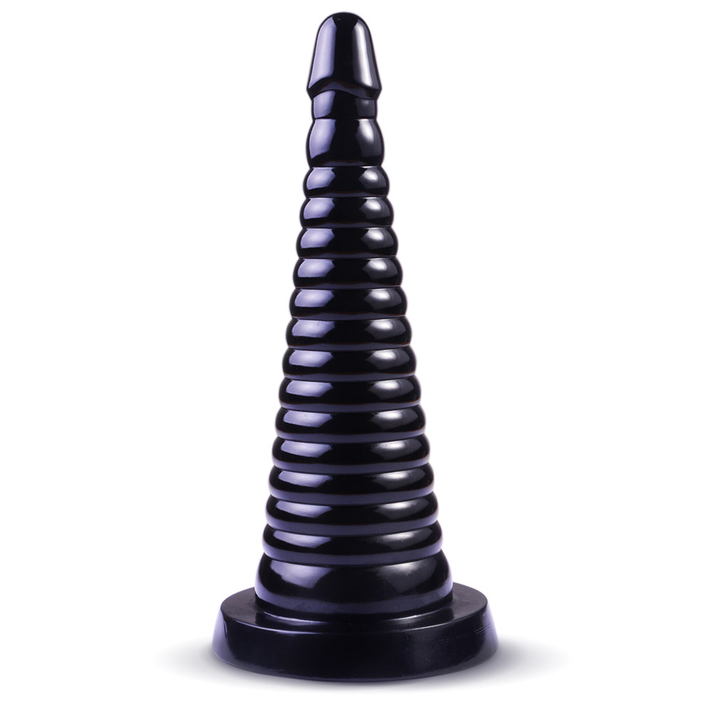 Master Series Giant Ribbed Anal Cone 10 Inches 1