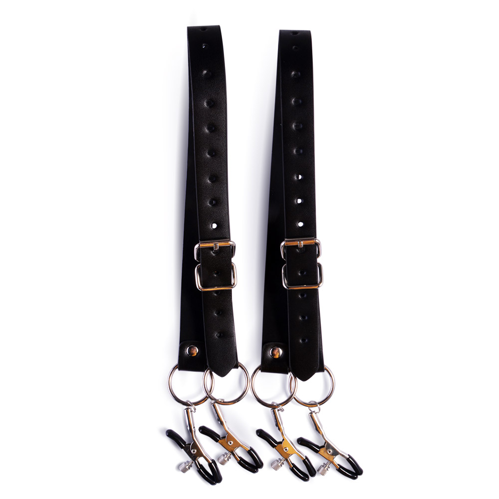 Master Series Spread Labia Spreader Straps With Clamps 1