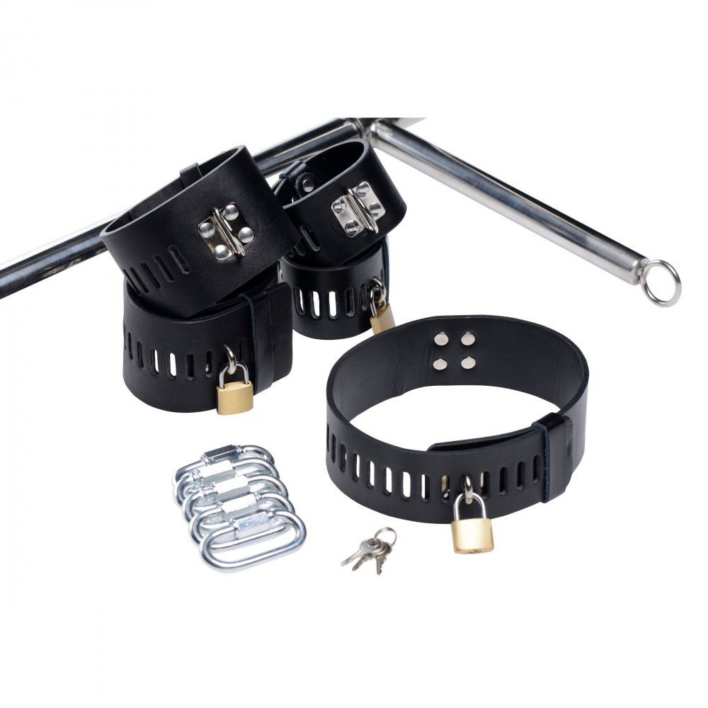 Master Series Imprisoned Metal Stockade With Dildo | UberKinky