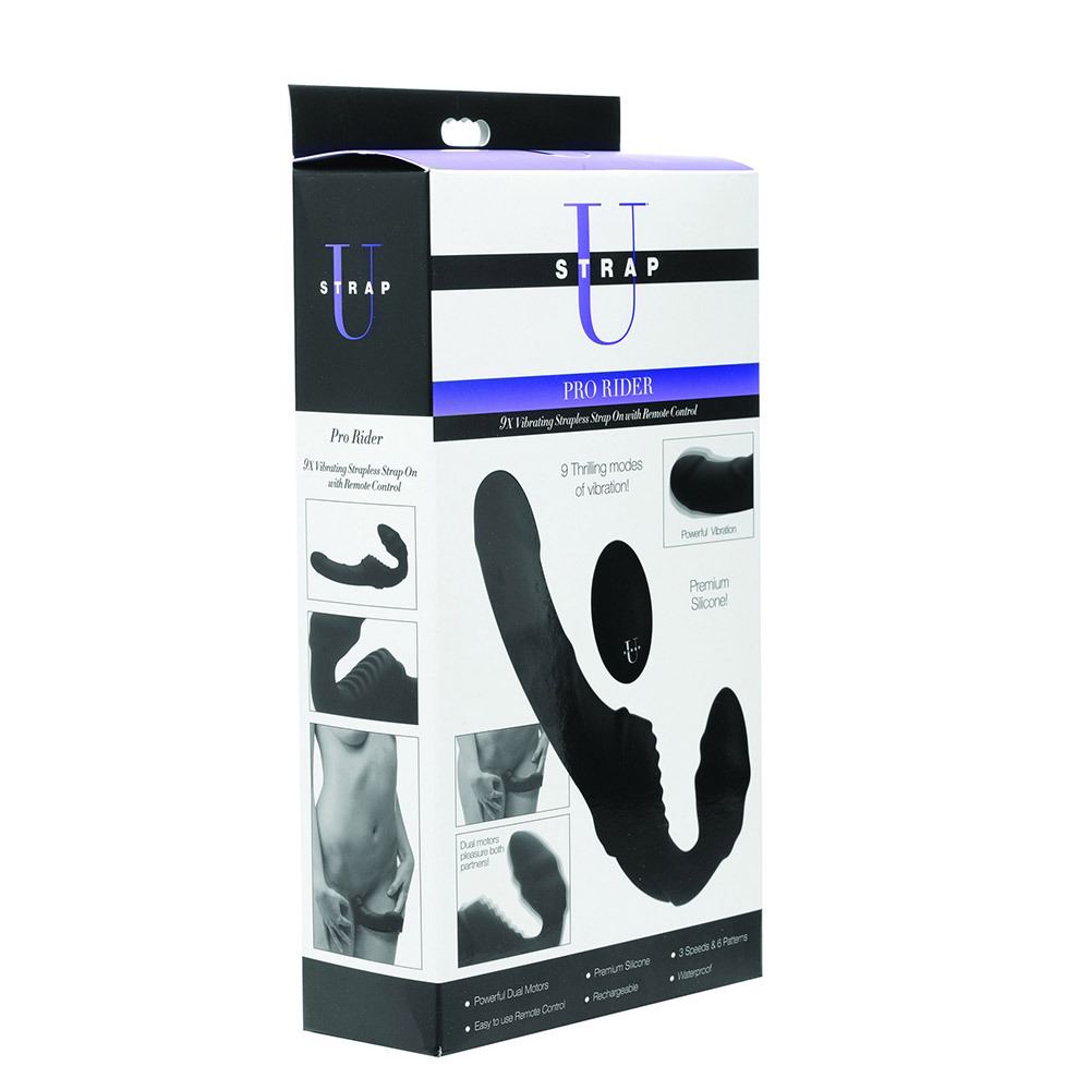 Pro Rider 9X Vibrating Silicone Strapless Strap On with Remote Control | UberKinky