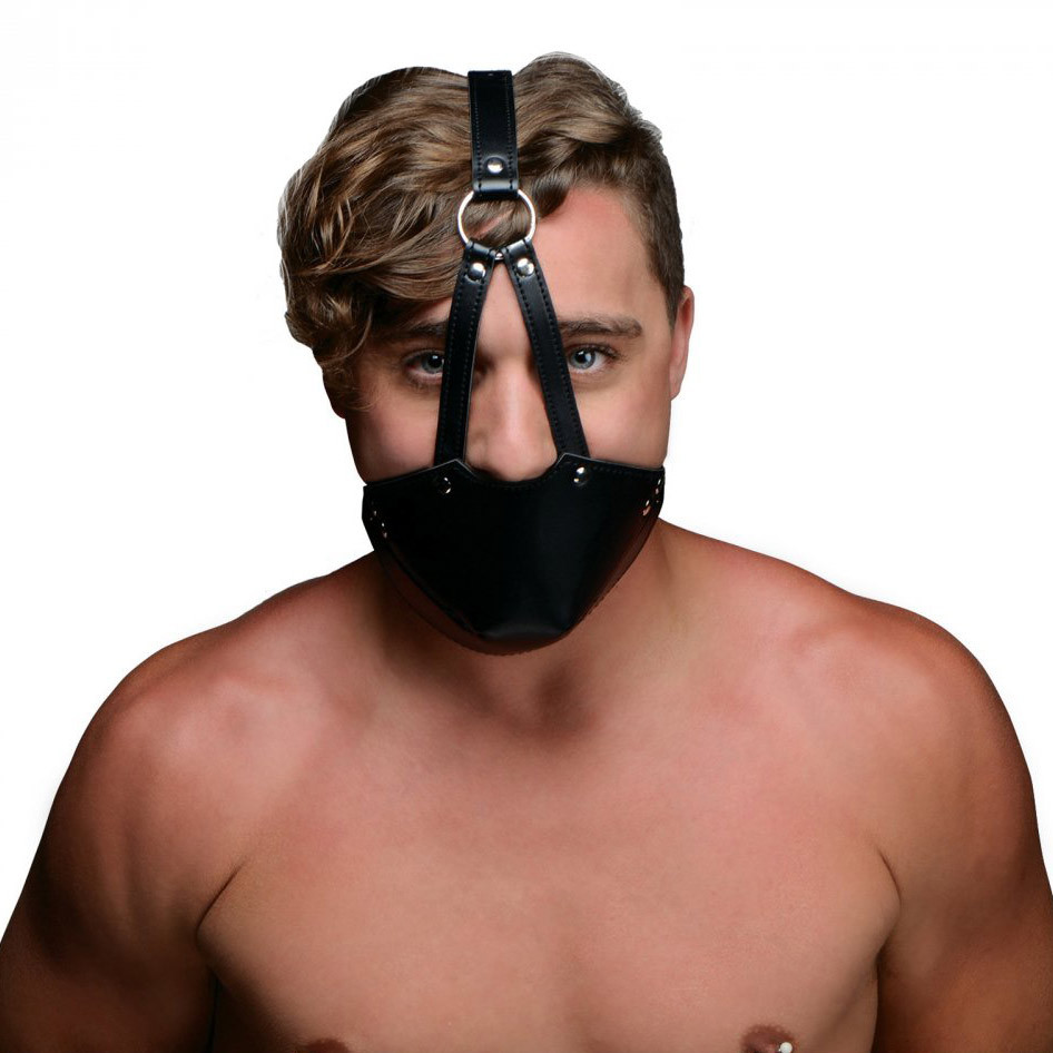 Strict Leather Muzzle Harness with Ball Gag | UberKinky