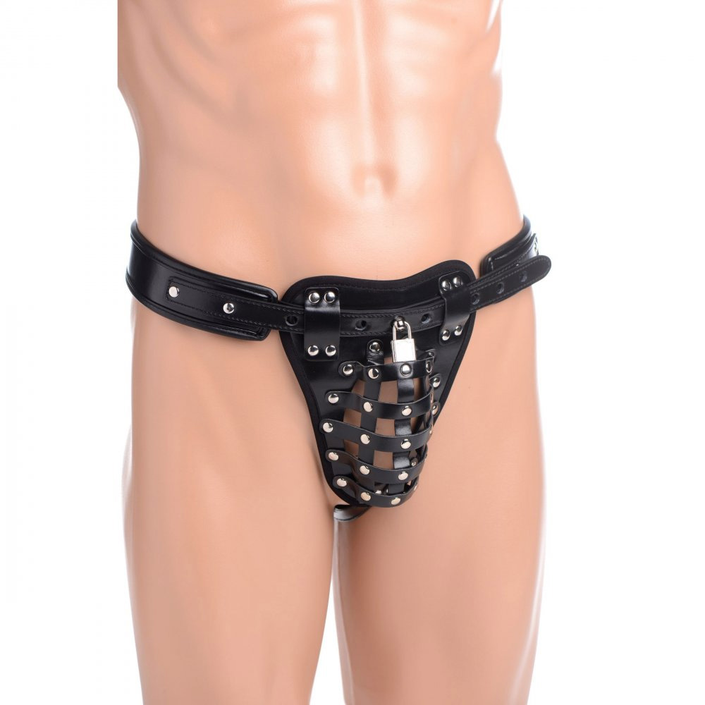 Strict Leather Netted Male Chastity Jock 32.5 - 40.5 Inches 1