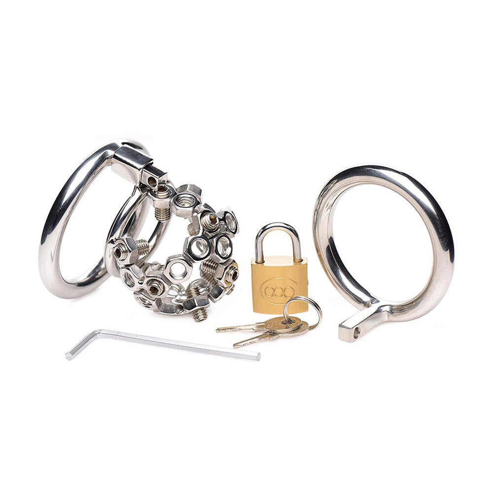 Master Series Bolted Chastity Cage with Spikes | UberKinky