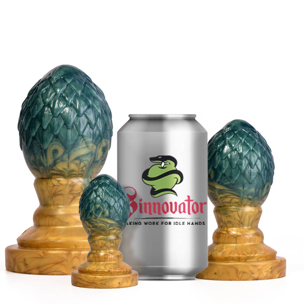 Sinnovator Drogon Dragon Egg Platinum Silicone Butt Plug 2.2 Inches to 4.3 Inches (3 Sizes) 1