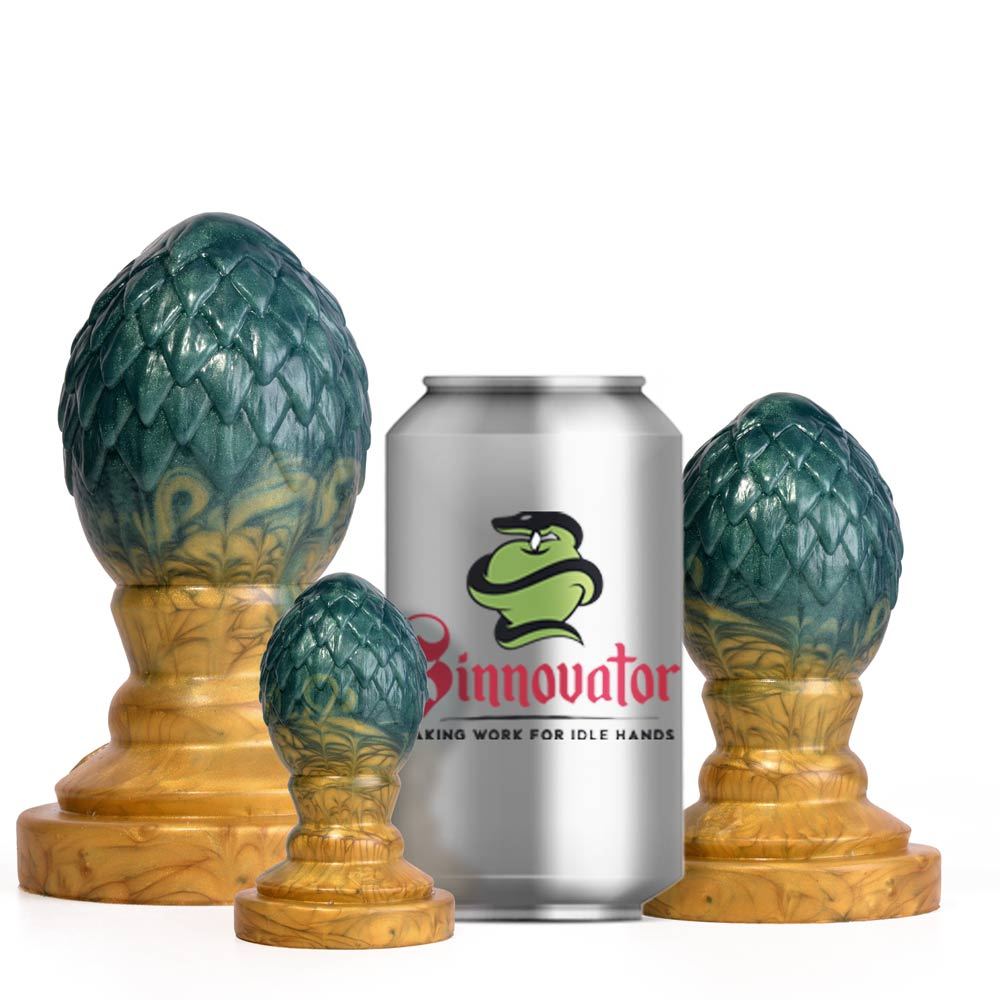 Sinnovator Drogon Dragon Egg Platinum Silicone Butt Plug 2.2 Inches to 4.3 Inches (3 Sizes) | UberKinky