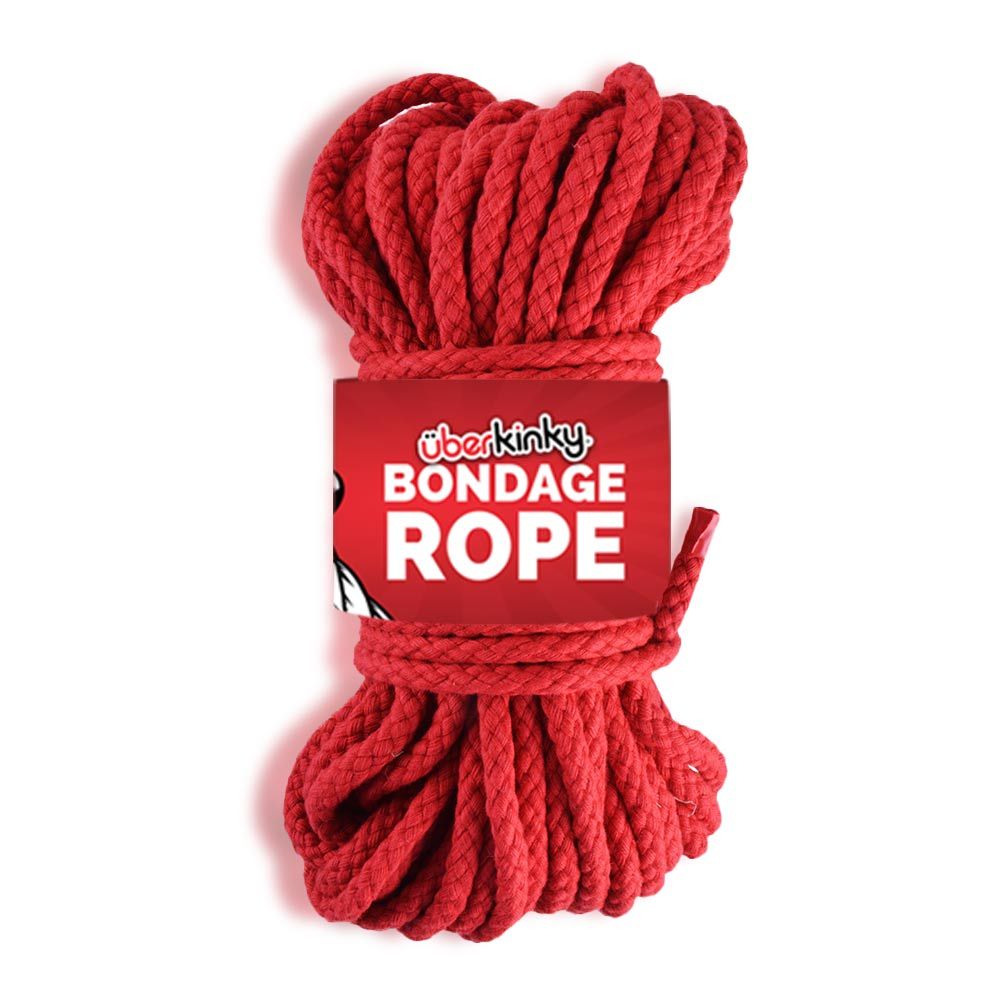 UberKinky Braided Cotton Bondage Rope Red 66ft 20m | UberKinky