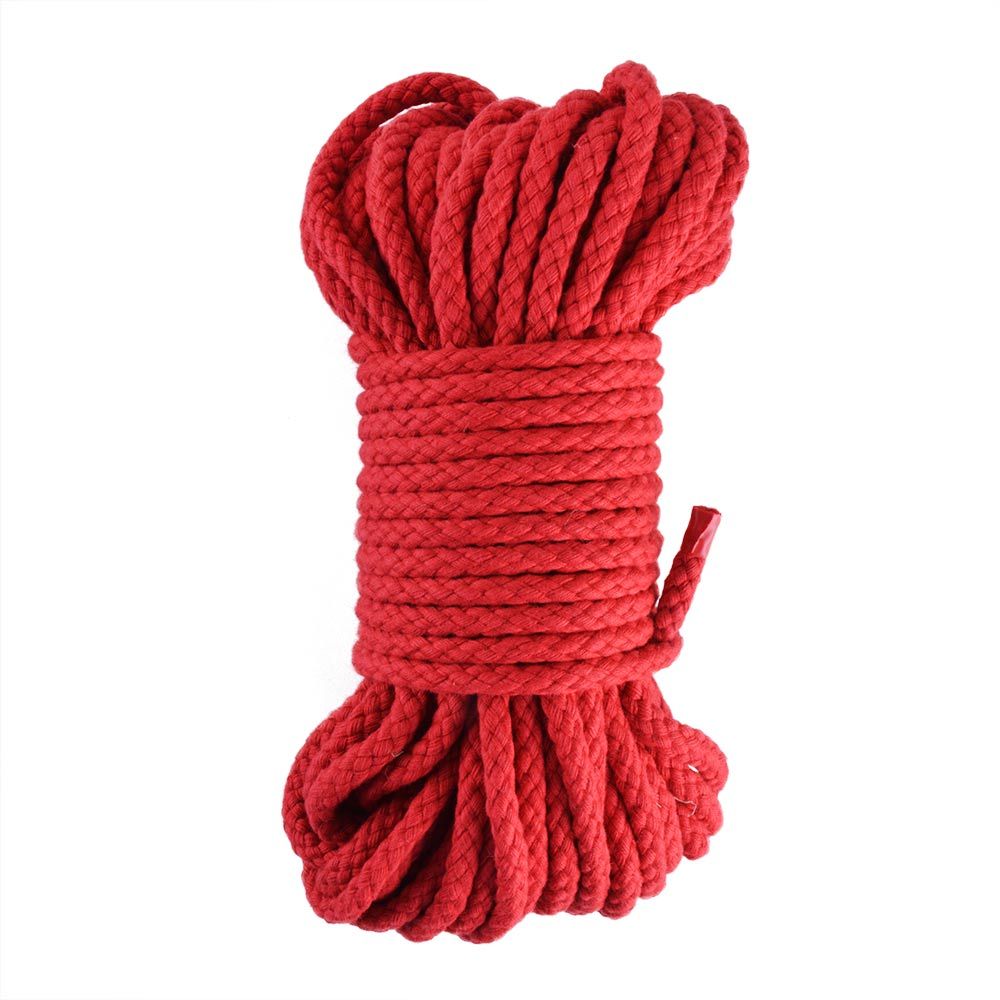 UberKinky Braided Cotton Bondage Rope Red 66ft 20m