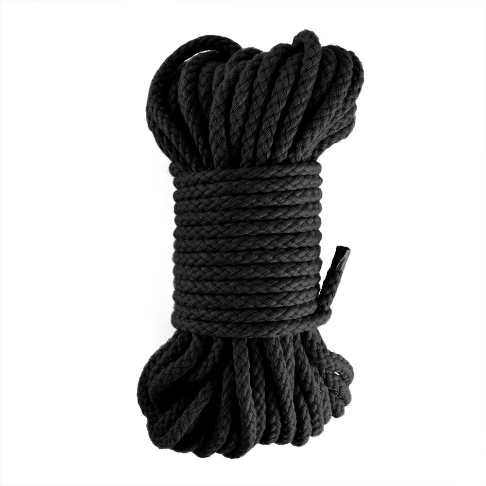 UberKinky Braided Cotton Bondage Rope Black 66ft 20m