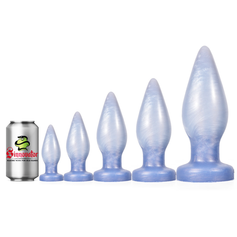 Sinnovator Oval Platinum Silicone Butt Plug 3.7 - 9 inches (5 Sizes) | UberKinky