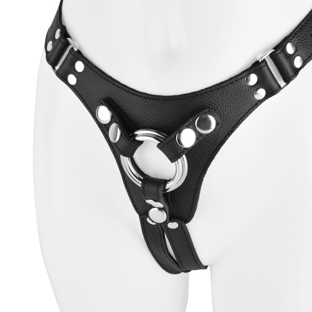 UberKinky Bucking Bronco Leather Strap On Harness | UberKinky