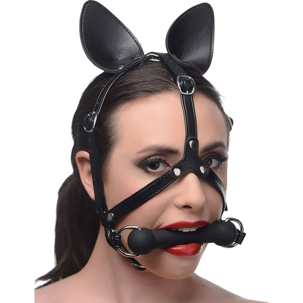 Master Series Dark Horse Pony Head Harness with Silicone Bit Gag | UberKinky