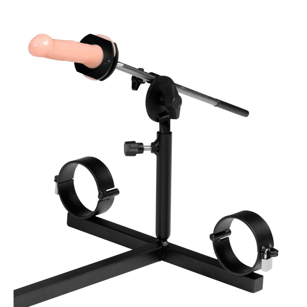 Strict Leather Stockade with Chest Pad and Fucking Rod | UberKinky