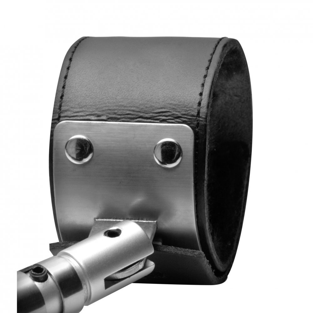 Strict Leather Adjustable Swivelling Spreader Bar with Leather Cuffs | UberKinky