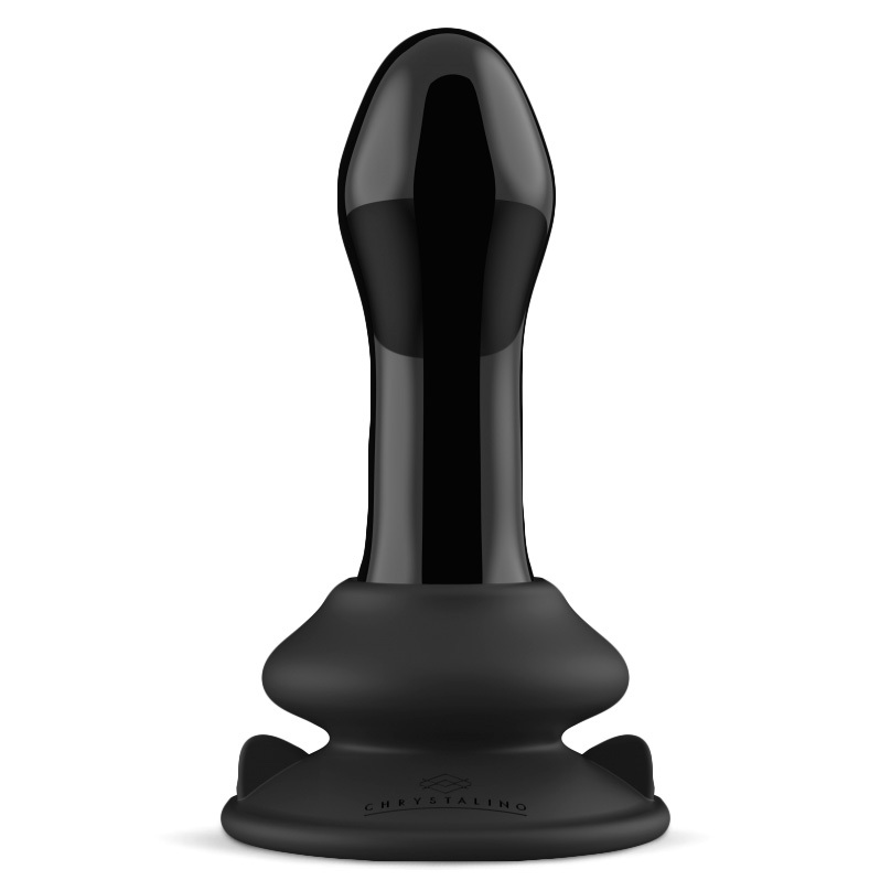 Chrystalino Pluggy Rechargeable Glass Vibrator with Suction Cup and Remote | UberKinky