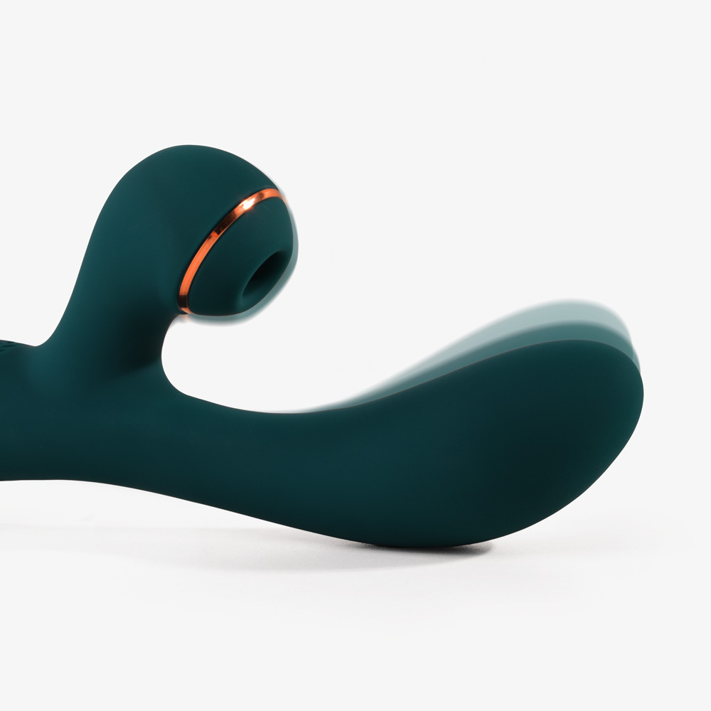 Passion8 Sensuous Silicone Vibrator with Clitoral Stimulator | UberKinky