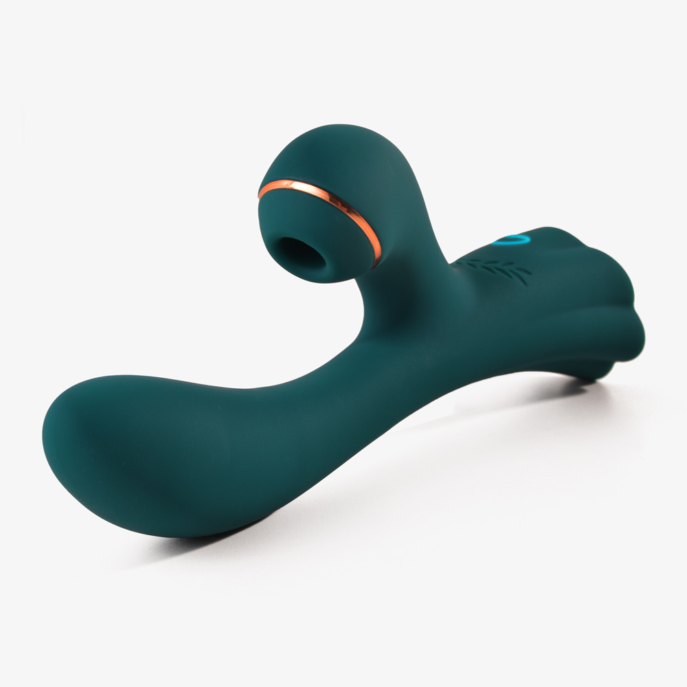Passion8 Sensuous Silicone Vibrator with Clitoral Stimulator | UberKinky