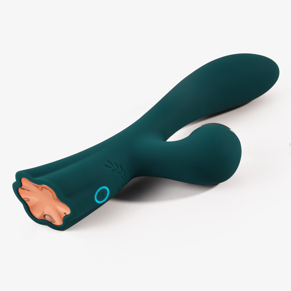 Passion8 Sensuous Silicone Vibrator with Clitoral Stimulator | UberKinky