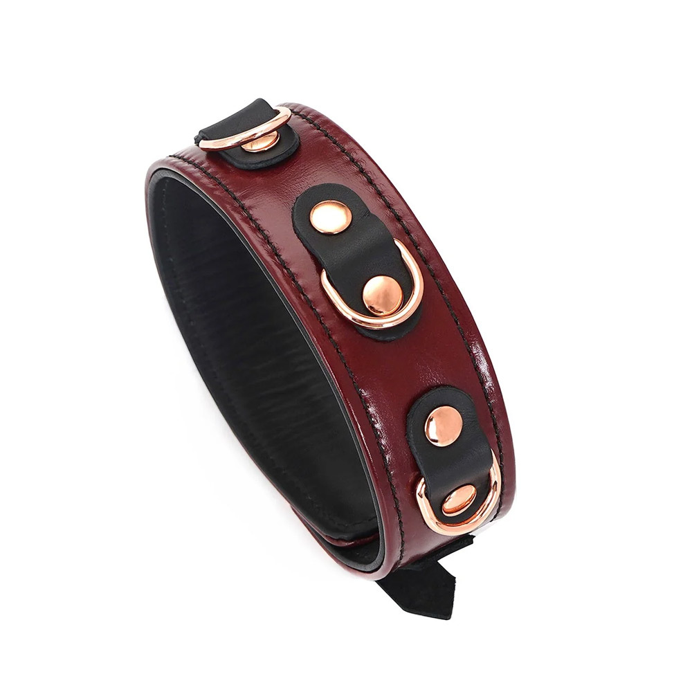 Liebe Seele Wine Red Collar and Leash | UberKinky