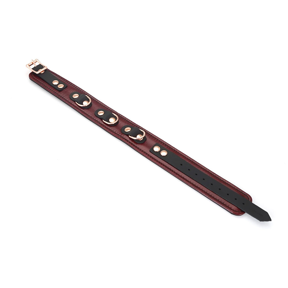 Liebe Seele Wine Red Collar and Leash | UberKinky