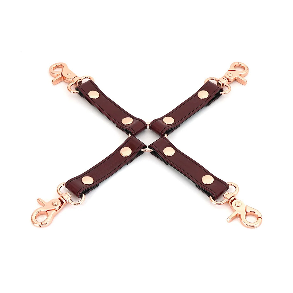 Liebe Seele Wine Red 4-Way Leather Hogtie | UberKinky