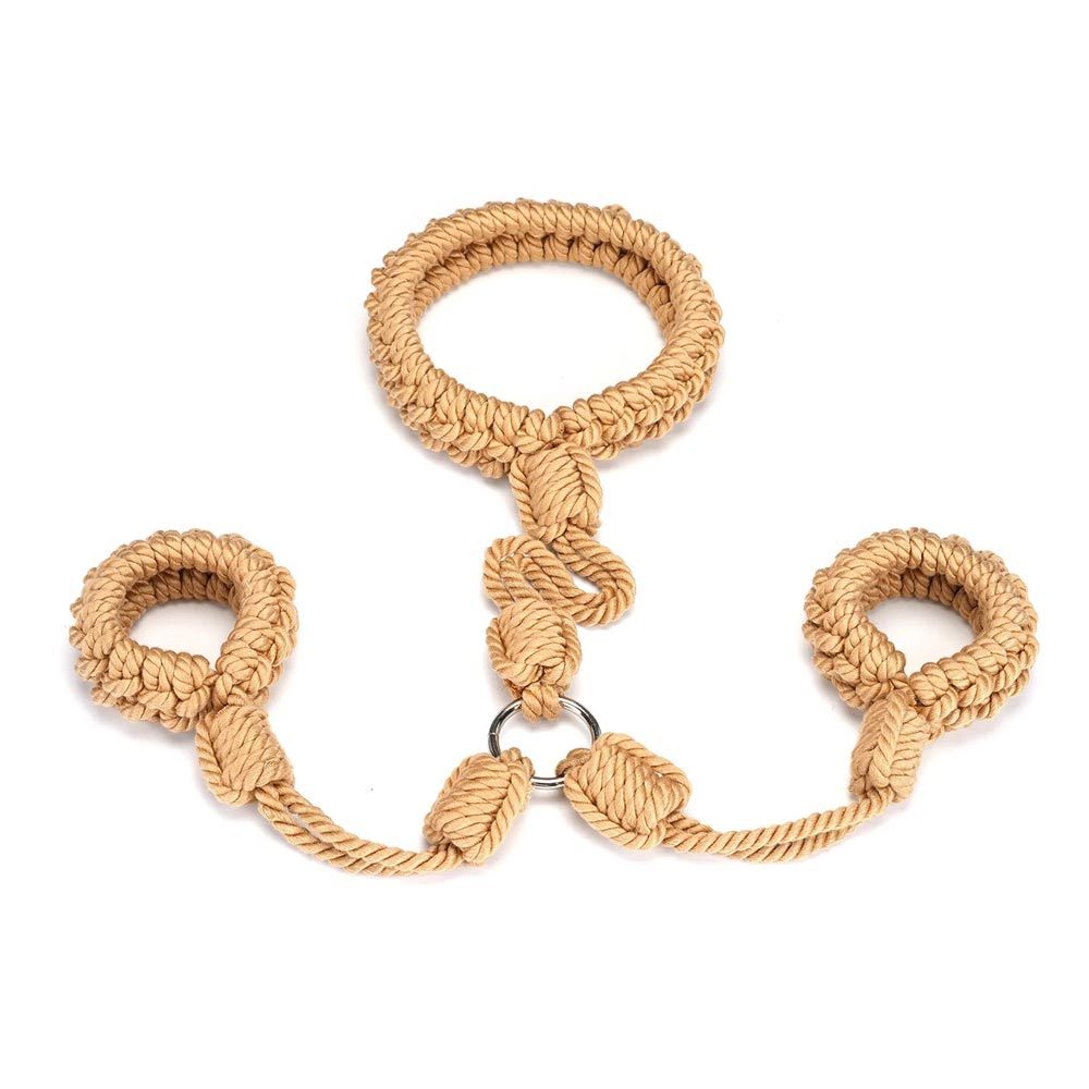 Liebe Seele Bound You II Rope Wrist Cuffs to Collar Restraint | UberKinky