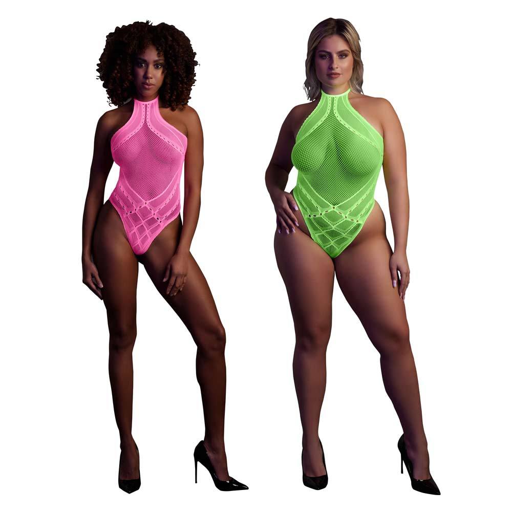 Ouch! Glow in the Dark Body with Halter Neck | UberKinky