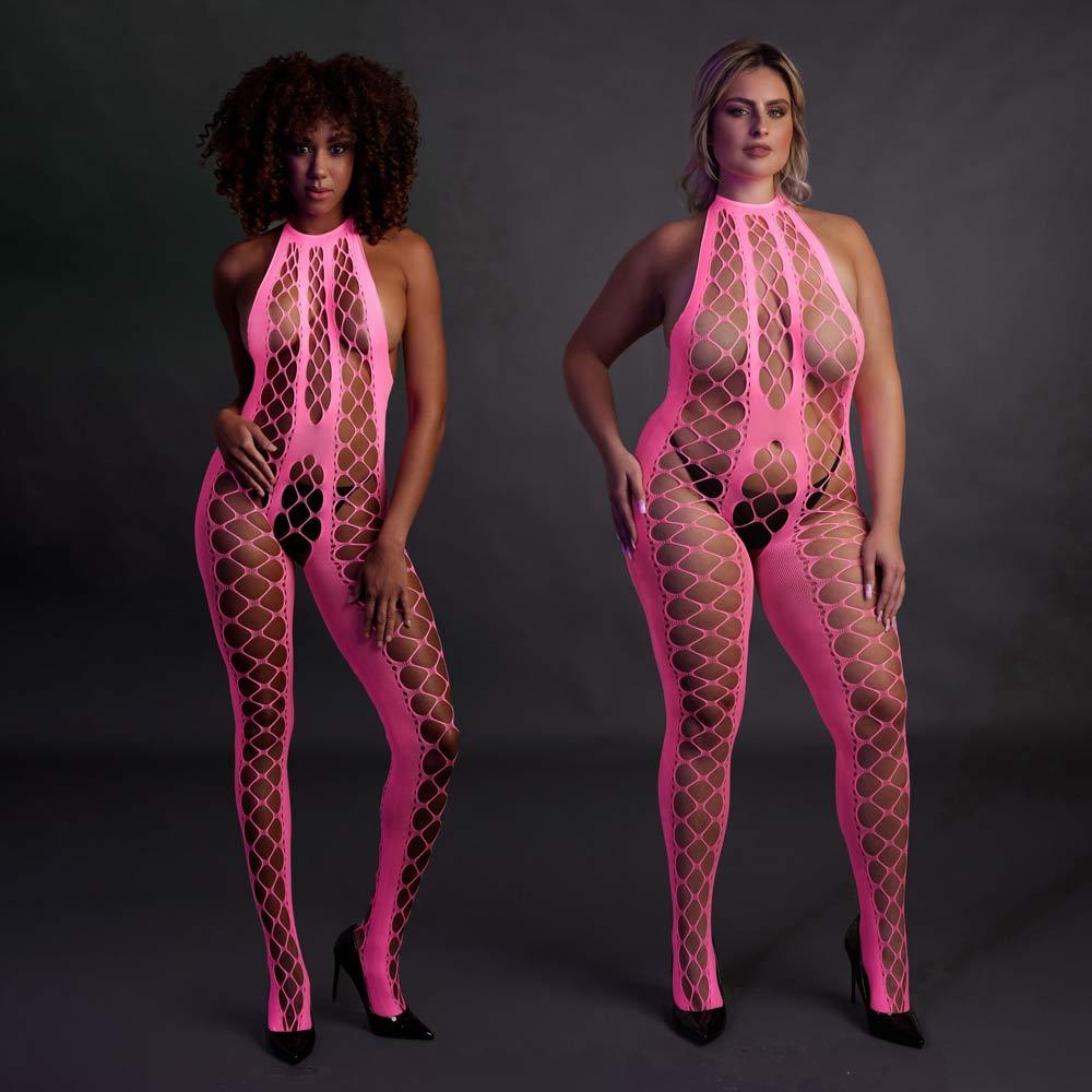 Ouch! Glow in the Dark Bodystocking with Halterneck | UberKinky