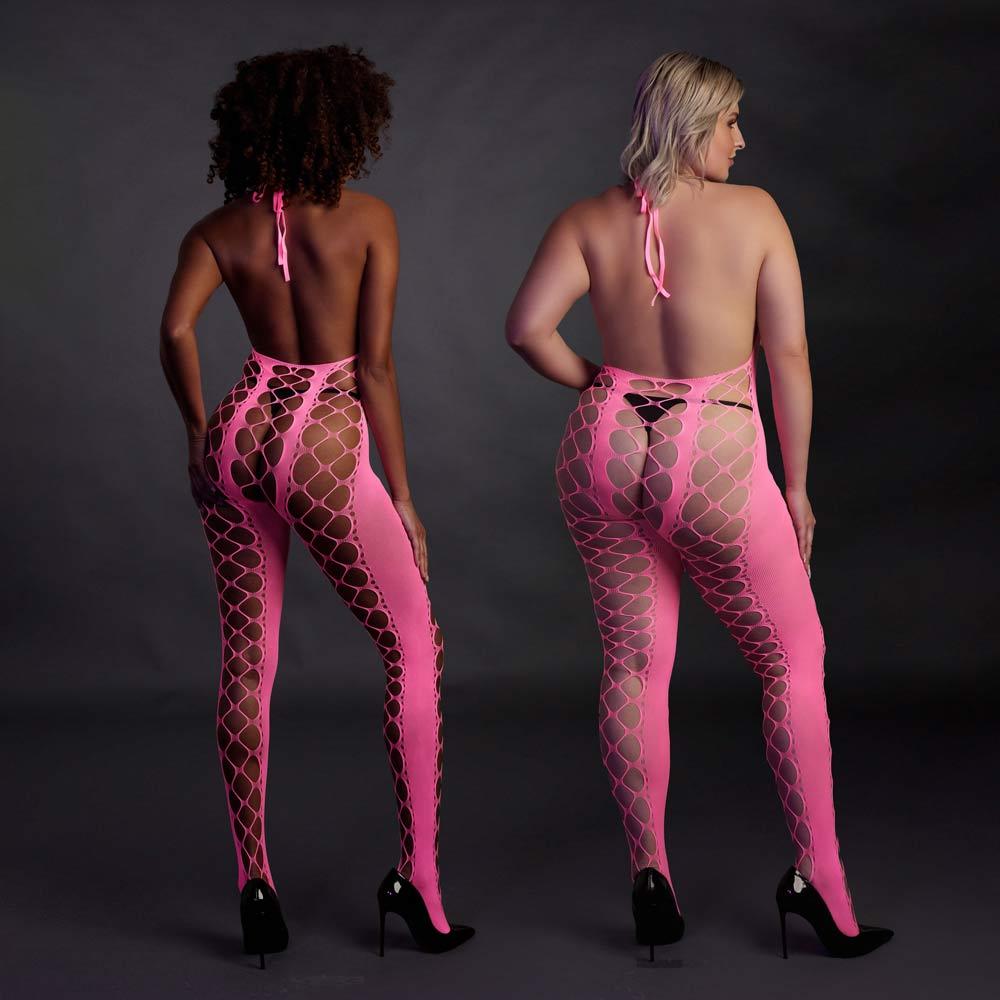 Ouch! Glow in the Dark Bodystocking with Halterneck | UberKinky
