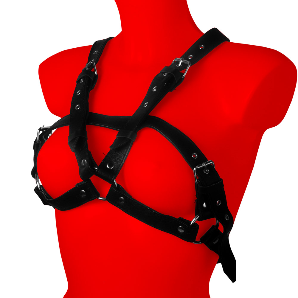 Uberkinky Splendour Leather Breast Binder Harness