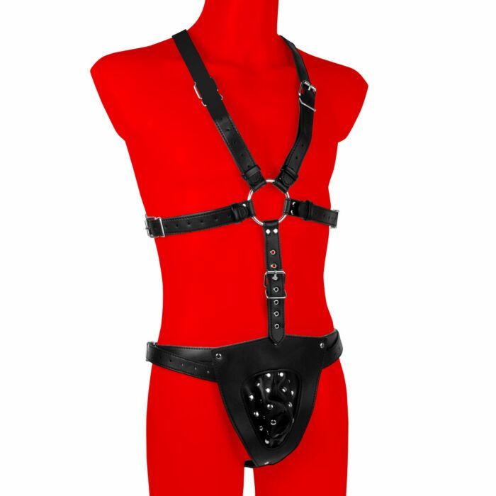 Uberkinky Strapping Bondage Harness with Jock Strap | UberKinky