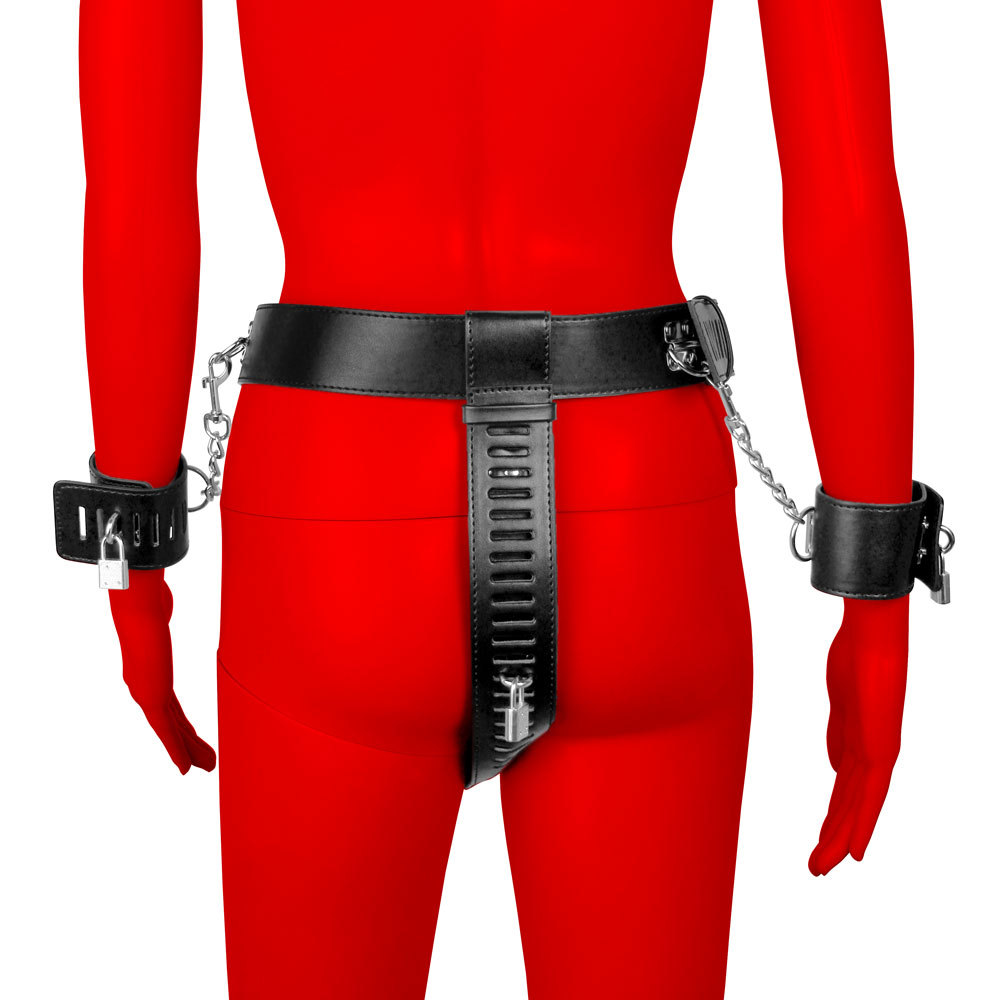 Uberkinky Denial Female Chastity Harness with Wrist Cuffs | UberKinky