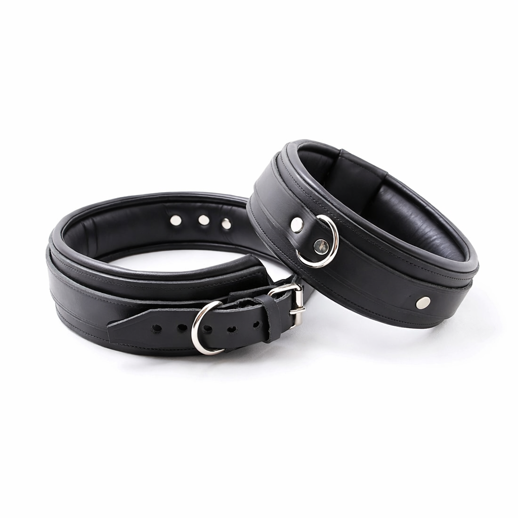 Leather Heavy Dutted Padded Thigh Cuffs