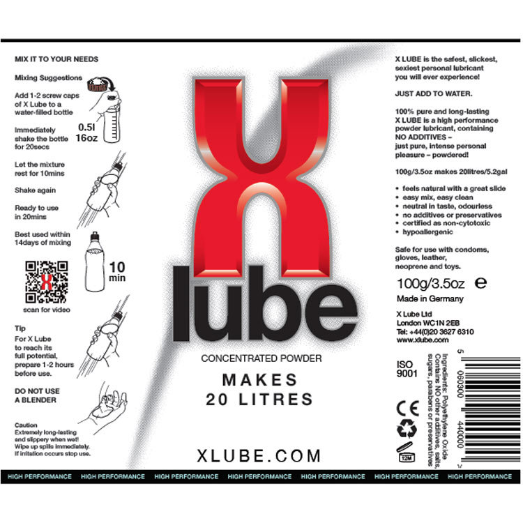 X Lube Powdered Water Based Lube 100g | UberKinky