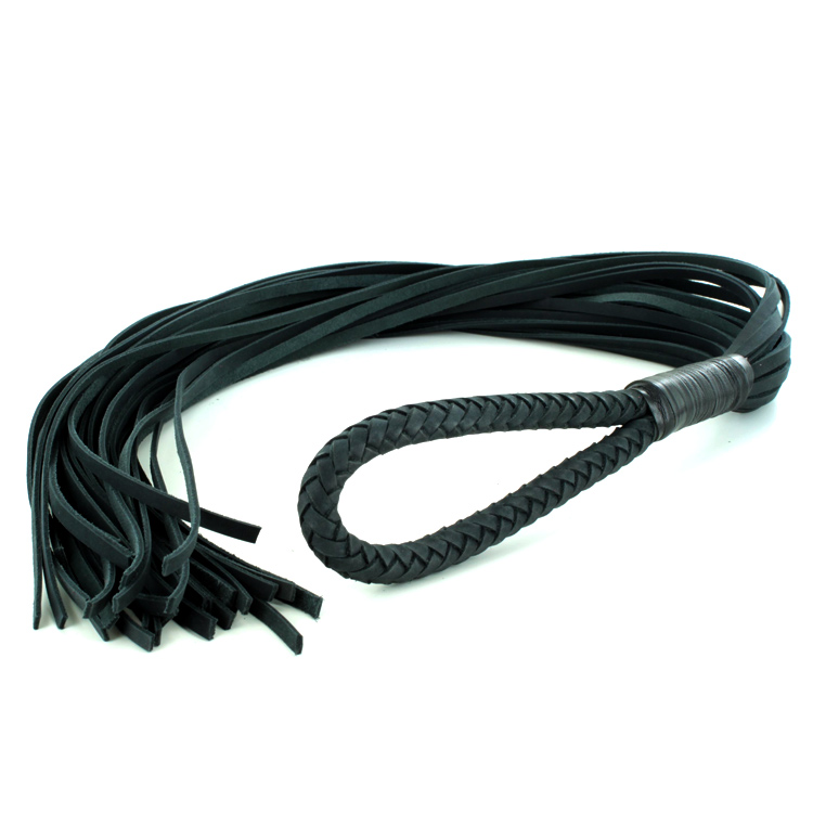 UberKinky Nubuck Leather Loop Handle Flogger 1