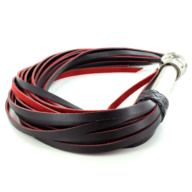 UberKinky Rounded Handle Leather Flogger | UberKinky