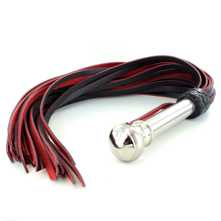 UberKinky Rounded Handle Leather Flogger | UberKinky